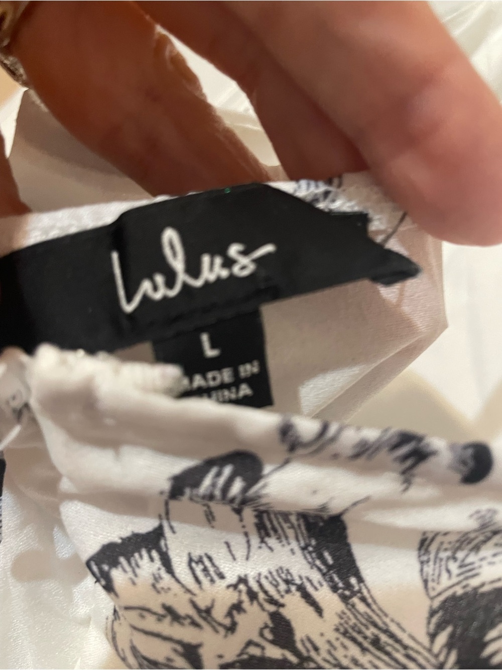 Lulu's Darling Daylily White High-Low Dress with Black Floral Print - Picture 9 of 9